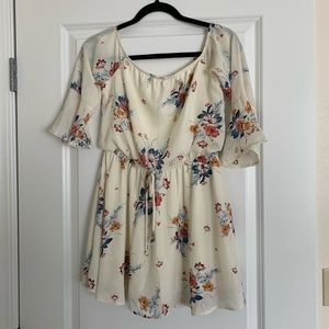 Cream floral dress, size small